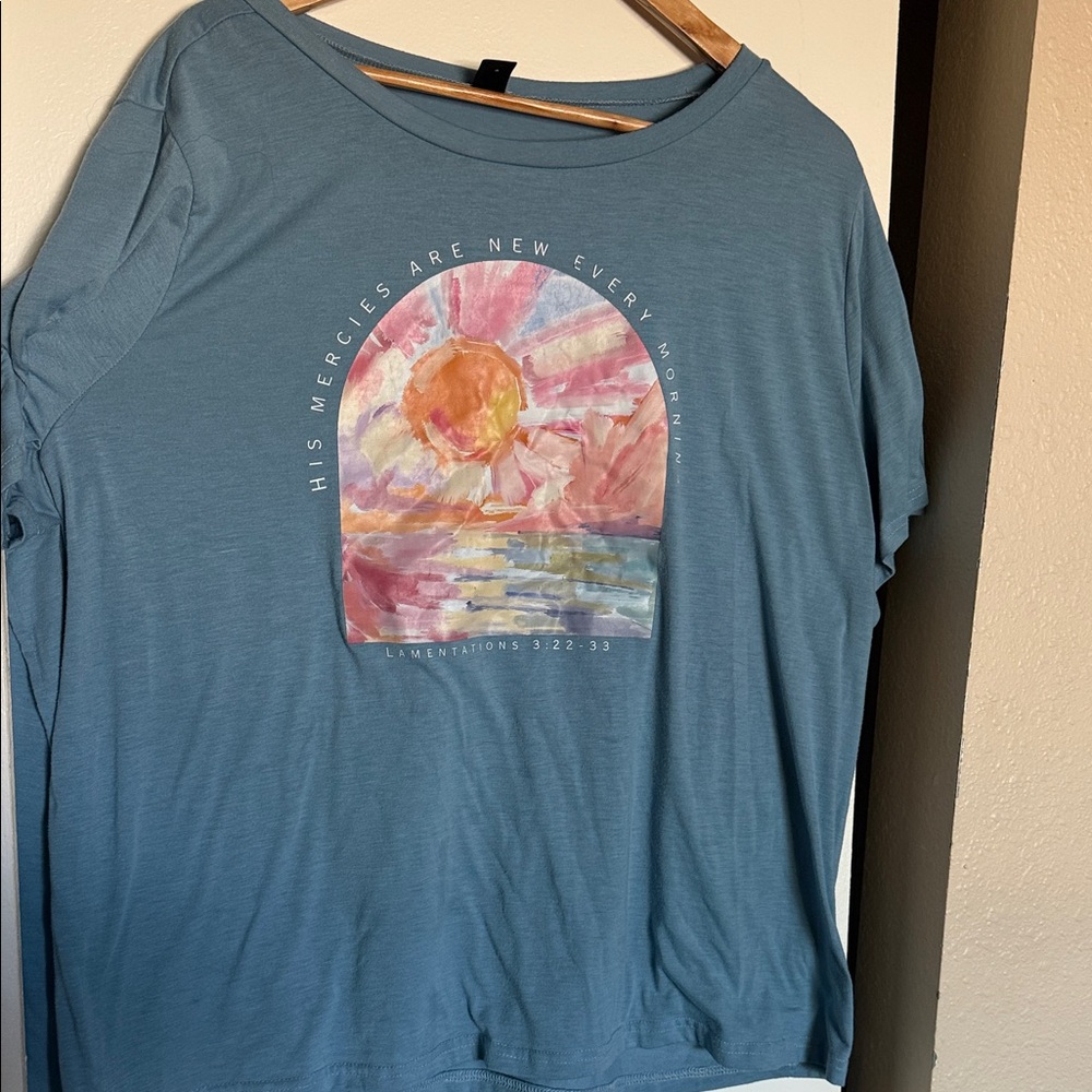 SHEIN Blue Graphic Tee